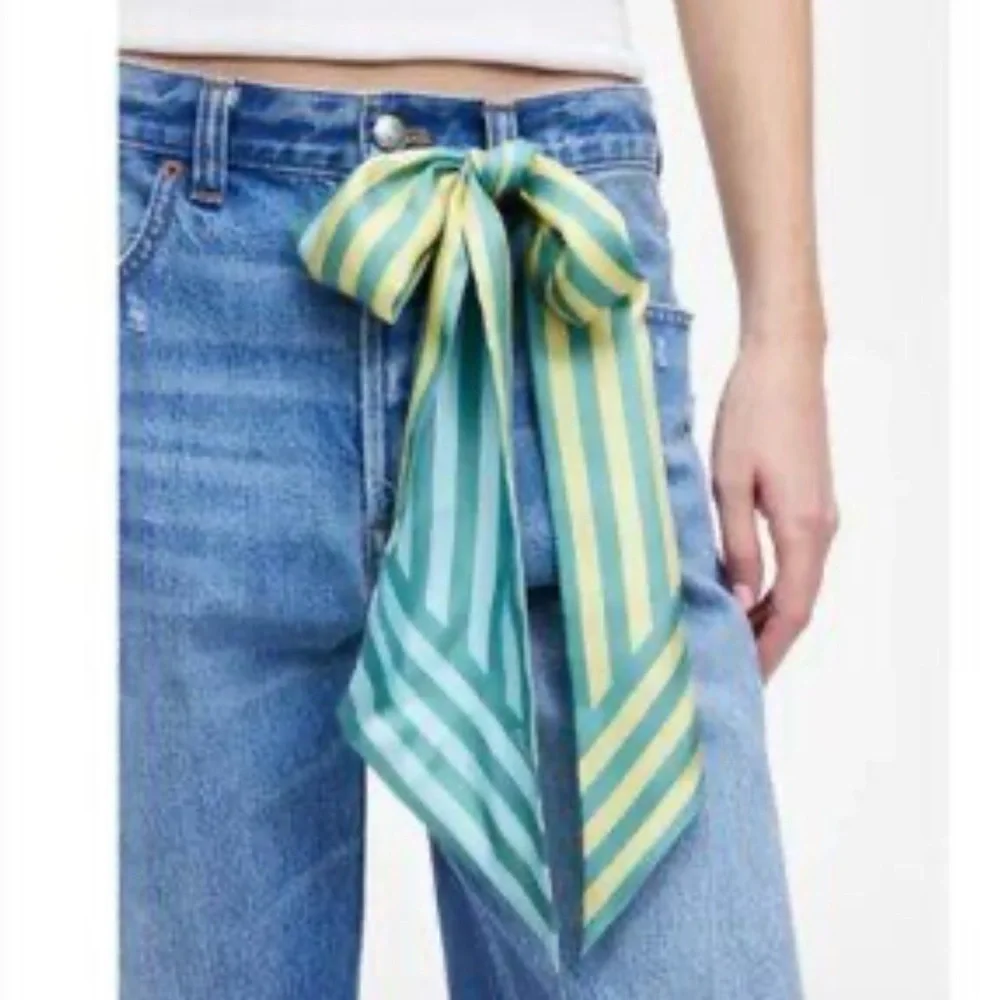NWT Madewell Silk Twilly Bag Charm Scarf